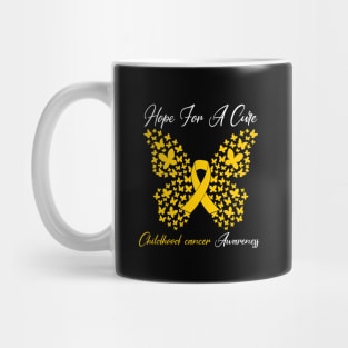 Hope For A Cure Butterfly Gift 3 Childhood cancer Mug